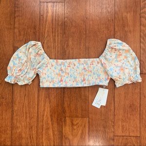 L*SPACE Goldie Bikini Smocked Top - Brand New!